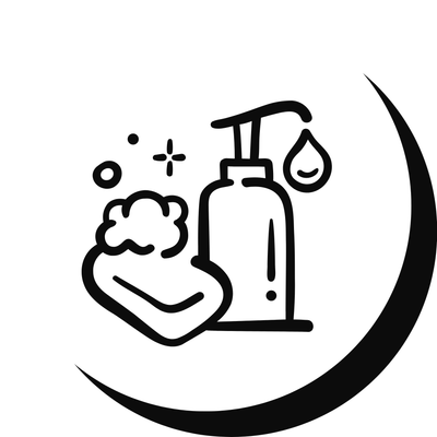 Mild Soap & softbrush